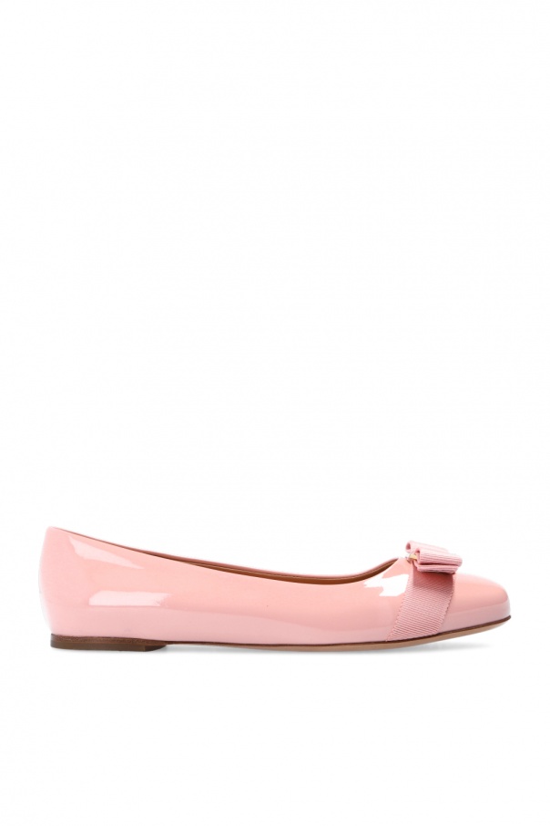 salvatore Grigio Ferragamo ‘Varina’ leather ballet flats